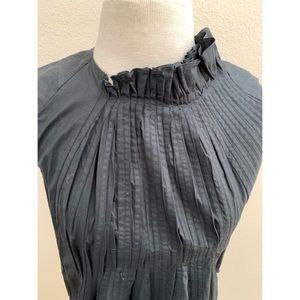 Marni Black Cotton Sleeveless Peplum Pleated stitched look Size 38